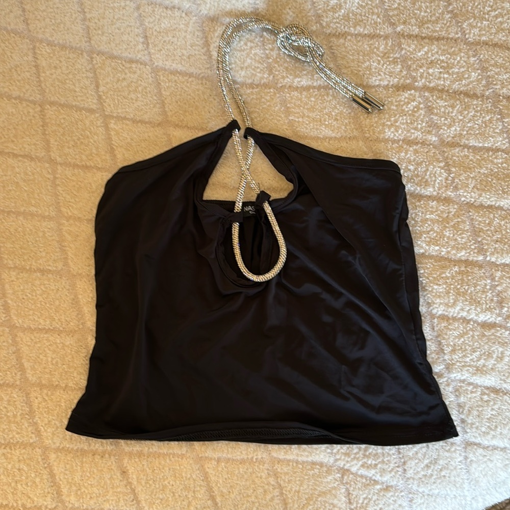 Nasty Gal halter top with jewel detail